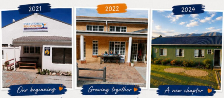 Our Coastal Academy journey: 2021 our beginning in Betty's Bay, 2022 growing together, 2024 a new chapter in Pringle Bay