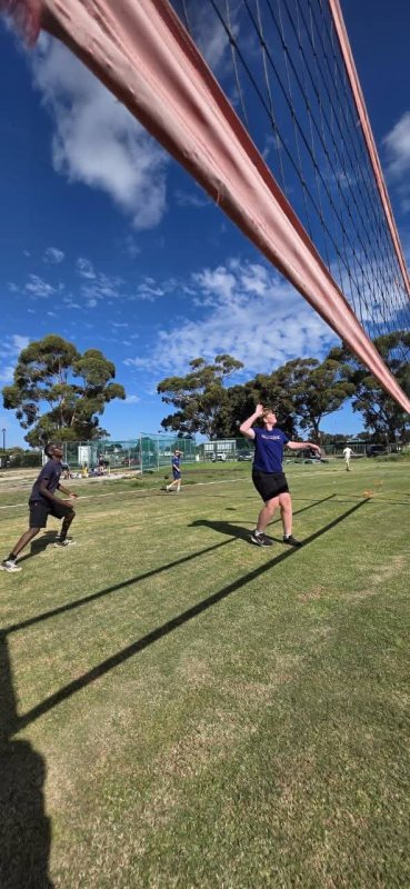 Volleyball players in action